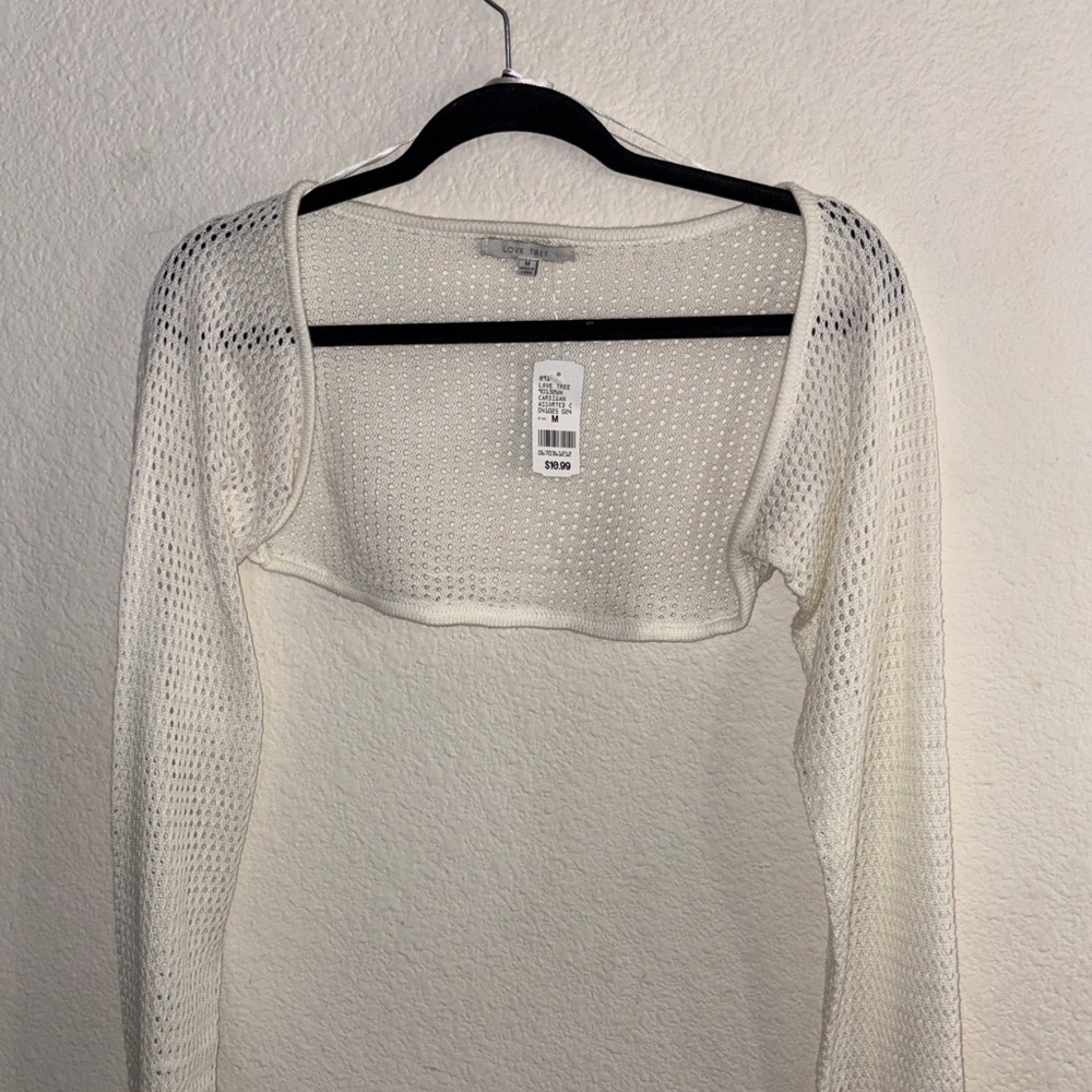 Love Tree Cream Open-Knit Jacket